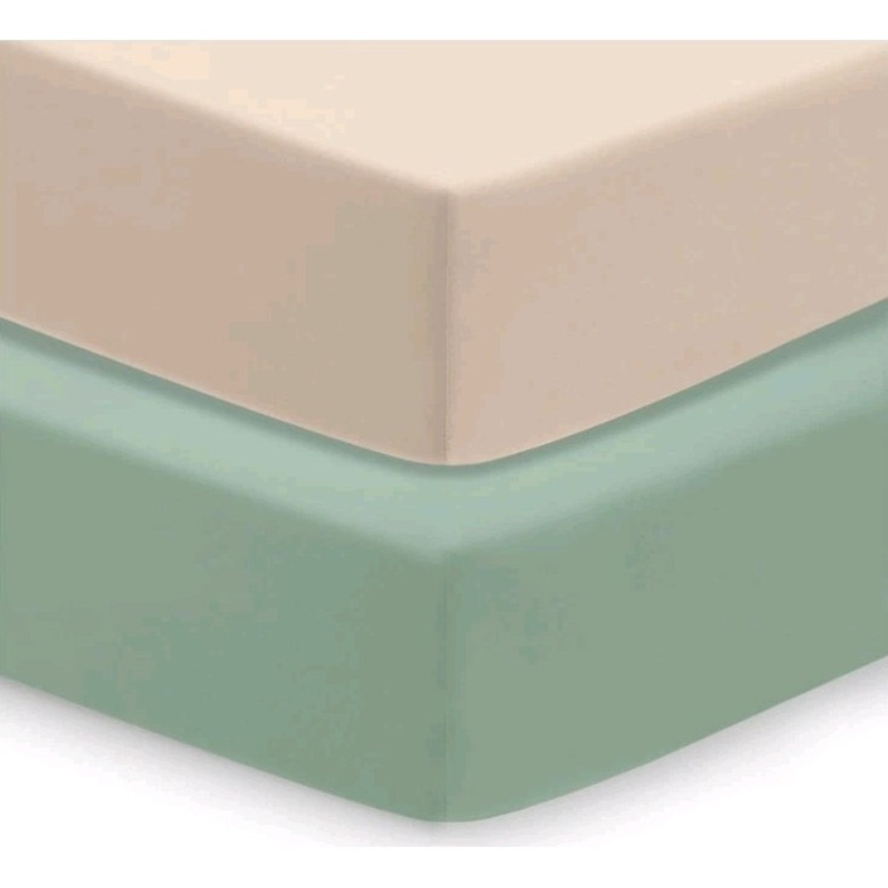 Baby Crib Sheets (2-Pack) Soft Fitted Sheets for Standard Oat & Light Sage NWT